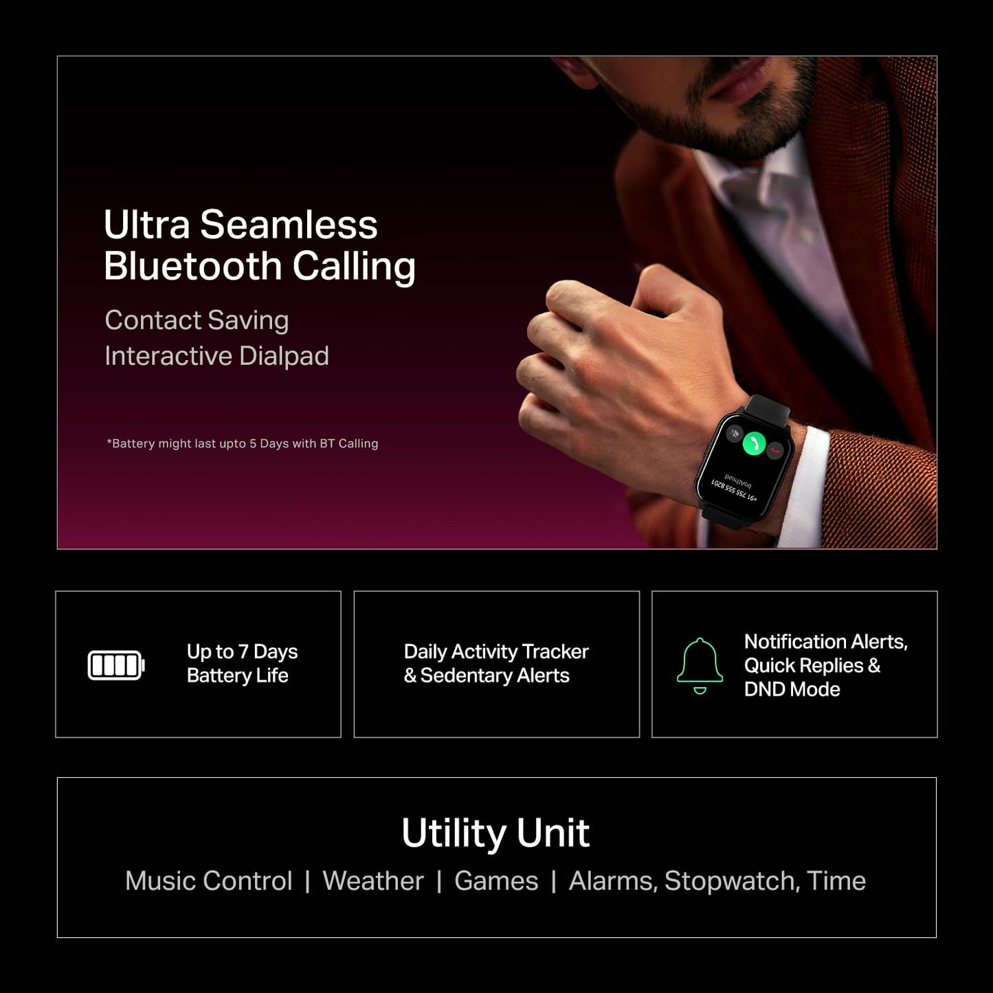 boAt Newly Launched Wave Fortune w/NFC Tap & Pay, 1.96" (4.9 cm) HD Display, Bluetooth Calling, AI Voice Assistant, Cloud & Custom Watch Faces Smart Watch for Men & Women(Active Black)