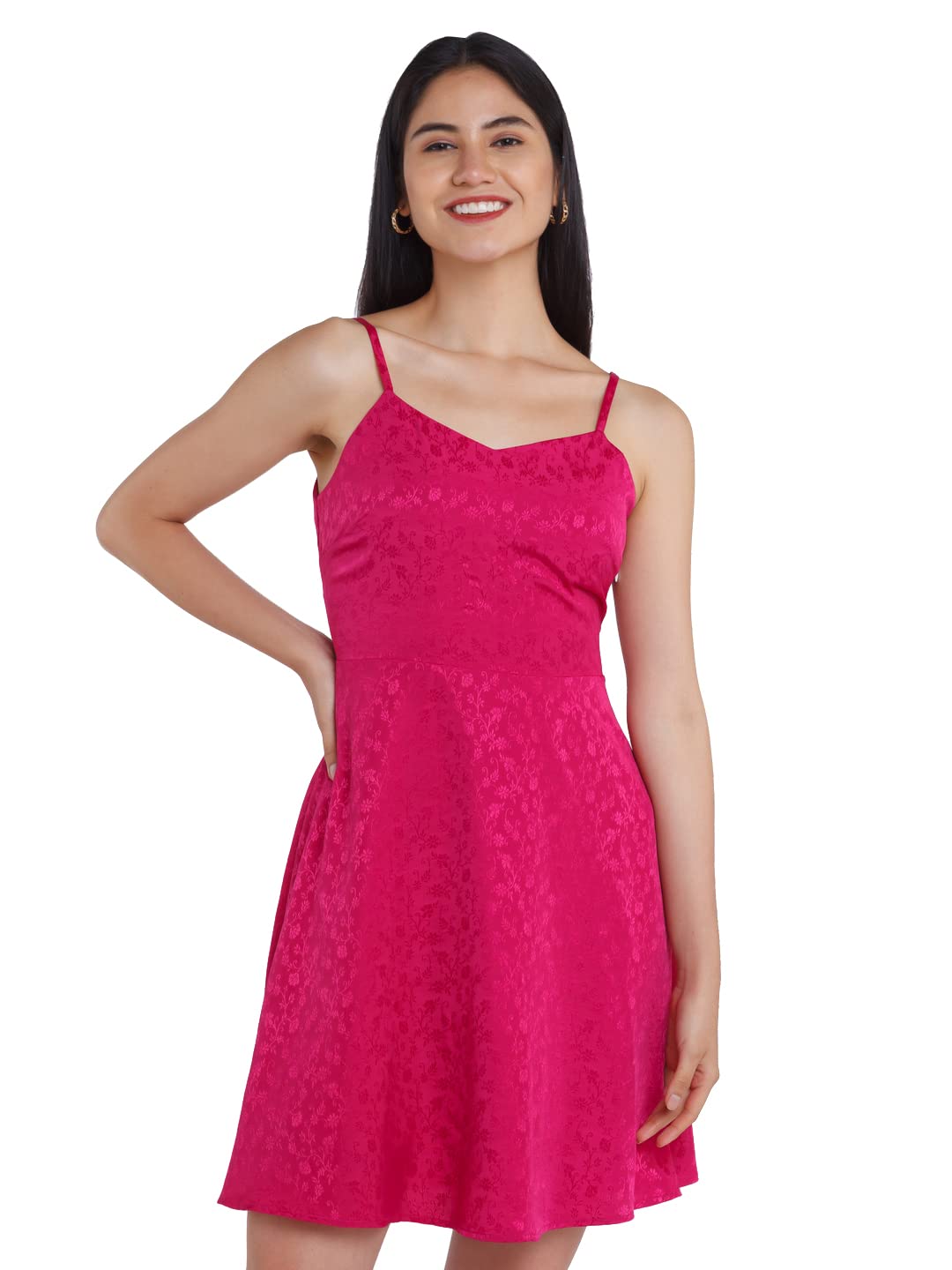 Zink London Women's Wine A-Line Short Dress