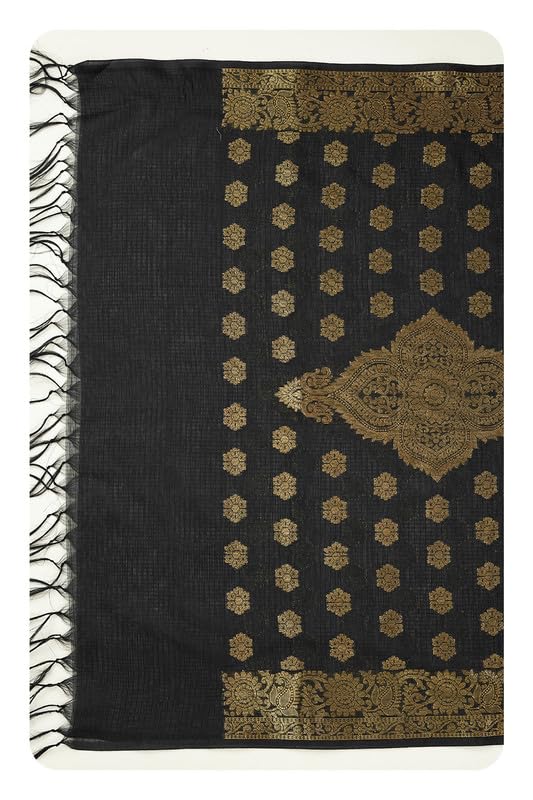 Soch Womens Black Polyester Zari Woven Dupatta