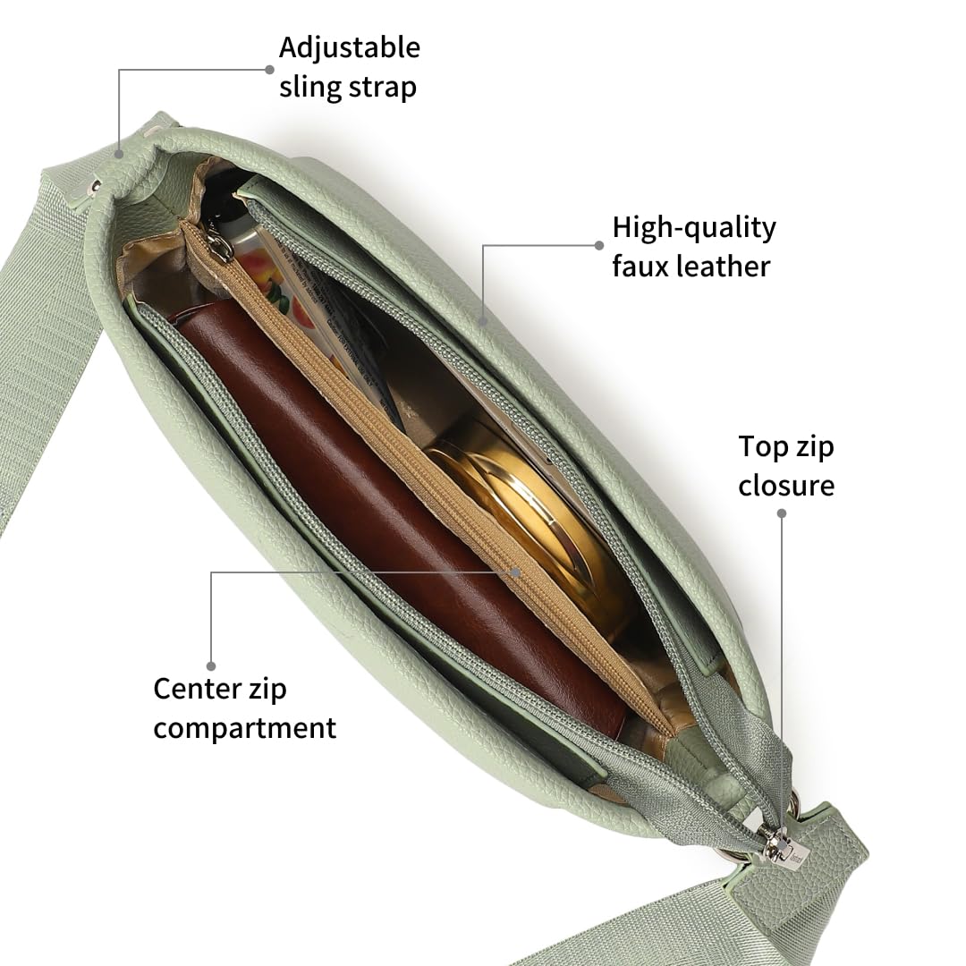 Fastrack Main Character Sling Bag for Women | Compact Crossbody with Magnetic Closure Flap, Adjustable Strap & Internal Zipper Pocket | Trendy Everyday Sling Bag