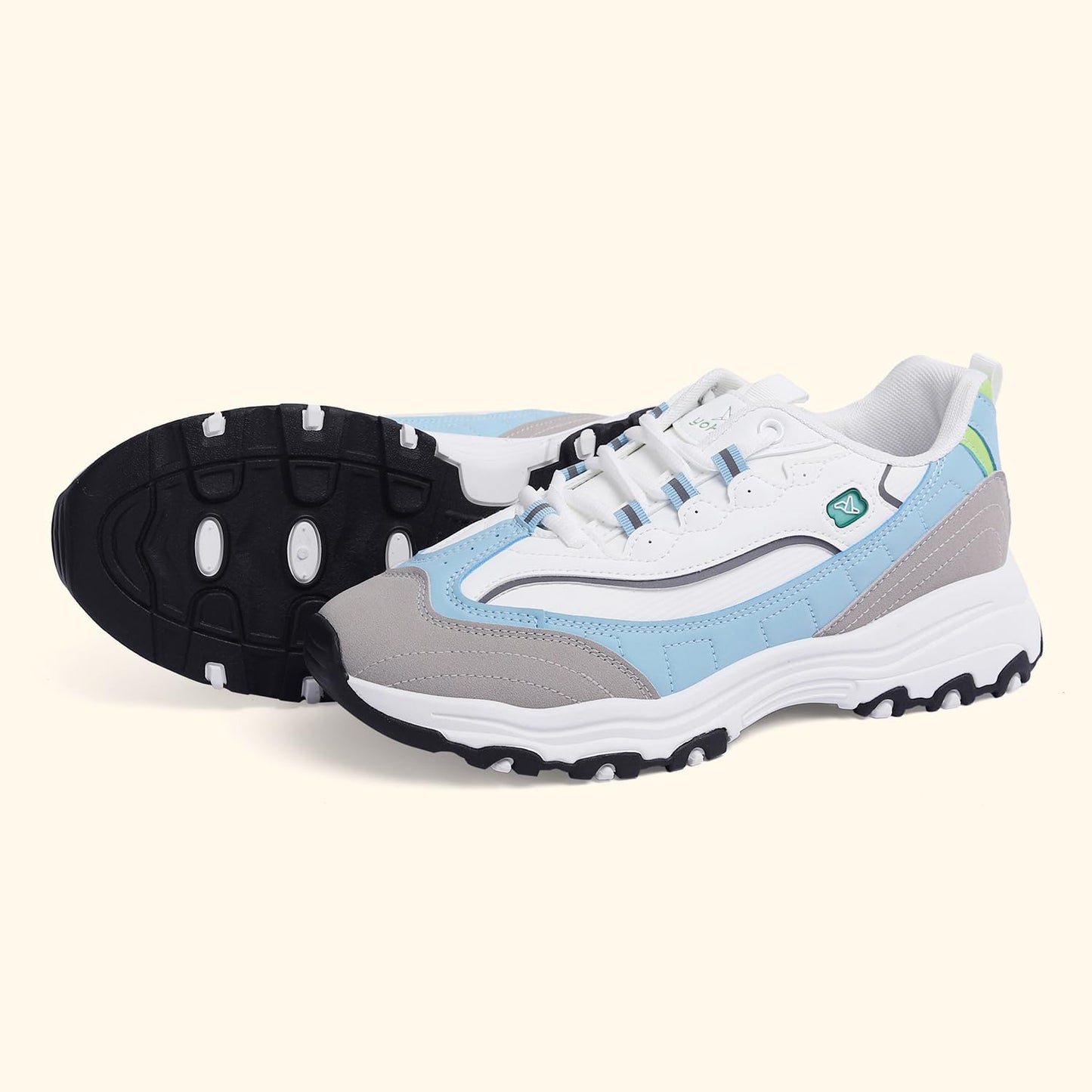 YOHO Chonks Women’s Sporty Comfortable Chunky Sneakers | Light Blue - UK 8