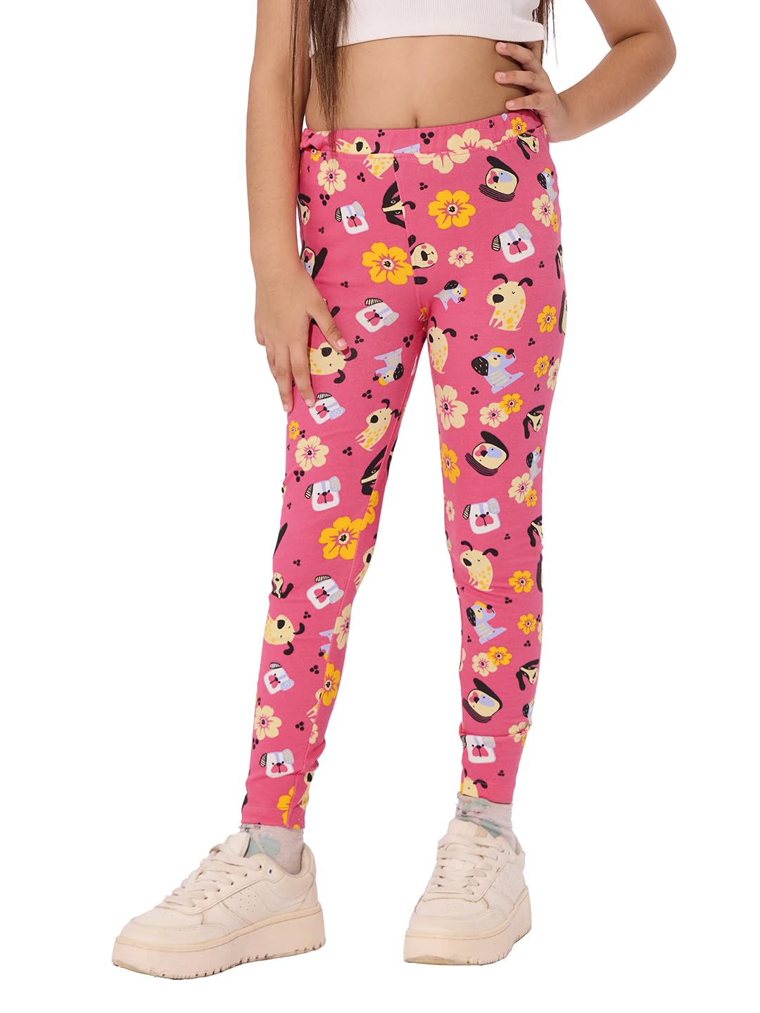 The Souled Store Mystical Printed Cotton Leggings for Girls