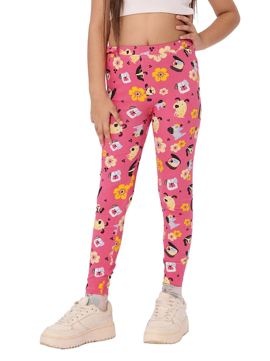 The Souled Store Mystical Printed Cotton Leggings for Girls