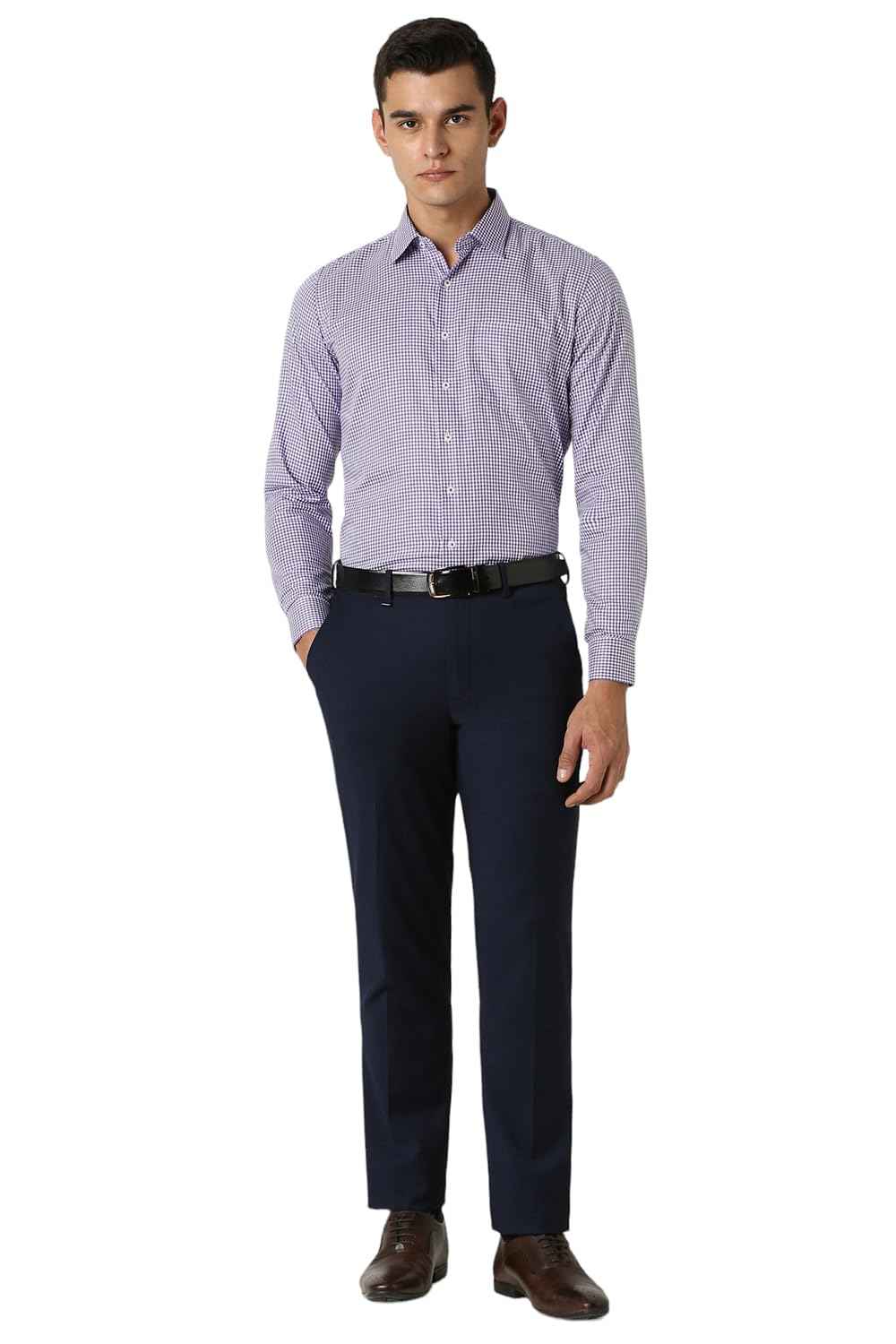 Van Heusen Men's Slim Fit Shirt (VHSFFSLB363431_Purple 42)