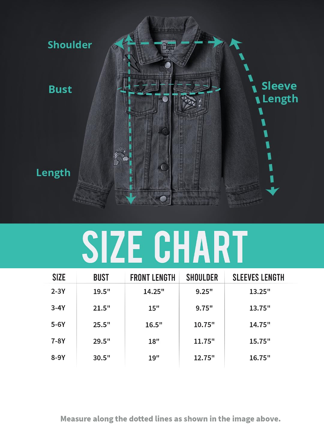 The Souled Store Originals : Magical Charm Denim Girls Long Sleeve Oversized Fit Cropped Denim Jackets