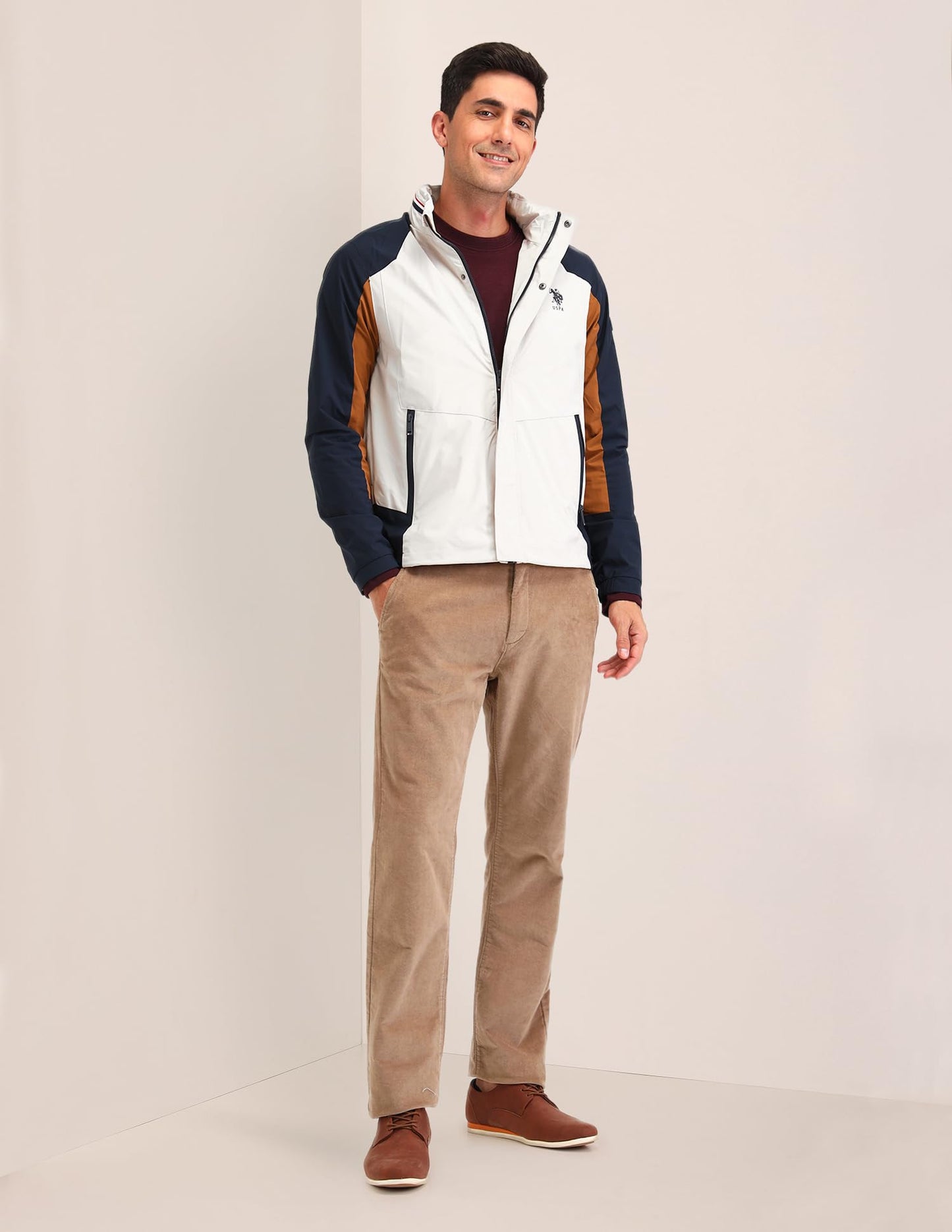 U.S. POLO ASSN. Men's A-Line Coat (USJCK550_Ecru