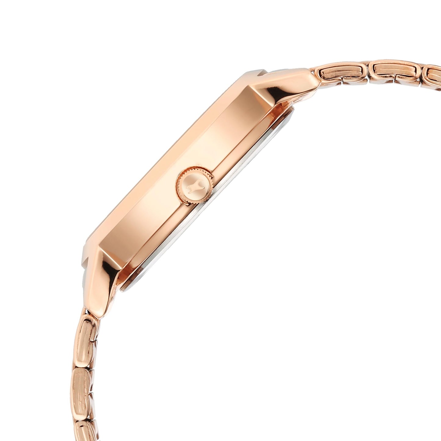 Fastrack Tick Tock Quartz Multifunction Silver Dial Rose Gold Stainless Steel Strap Watch for Girls - NT6225WM01