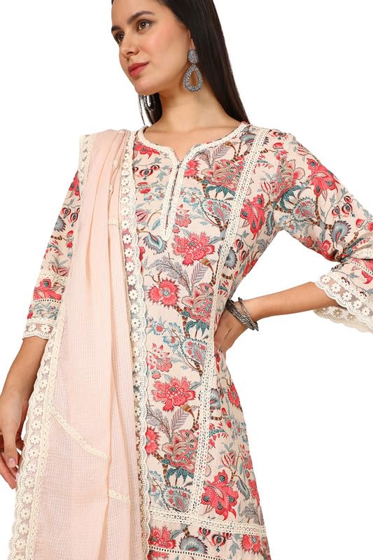 Soch Womens Pink Linen Floral Print Suit Set