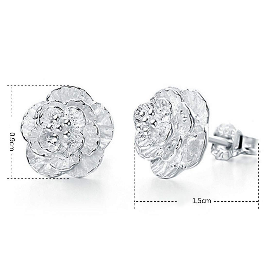 Peora Fashion Silver Plated Alloy Stud Earrings for Women, Silver