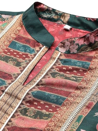 Ahalyaa Women's Printed Ethnic Kurtas for Every Occasion Green