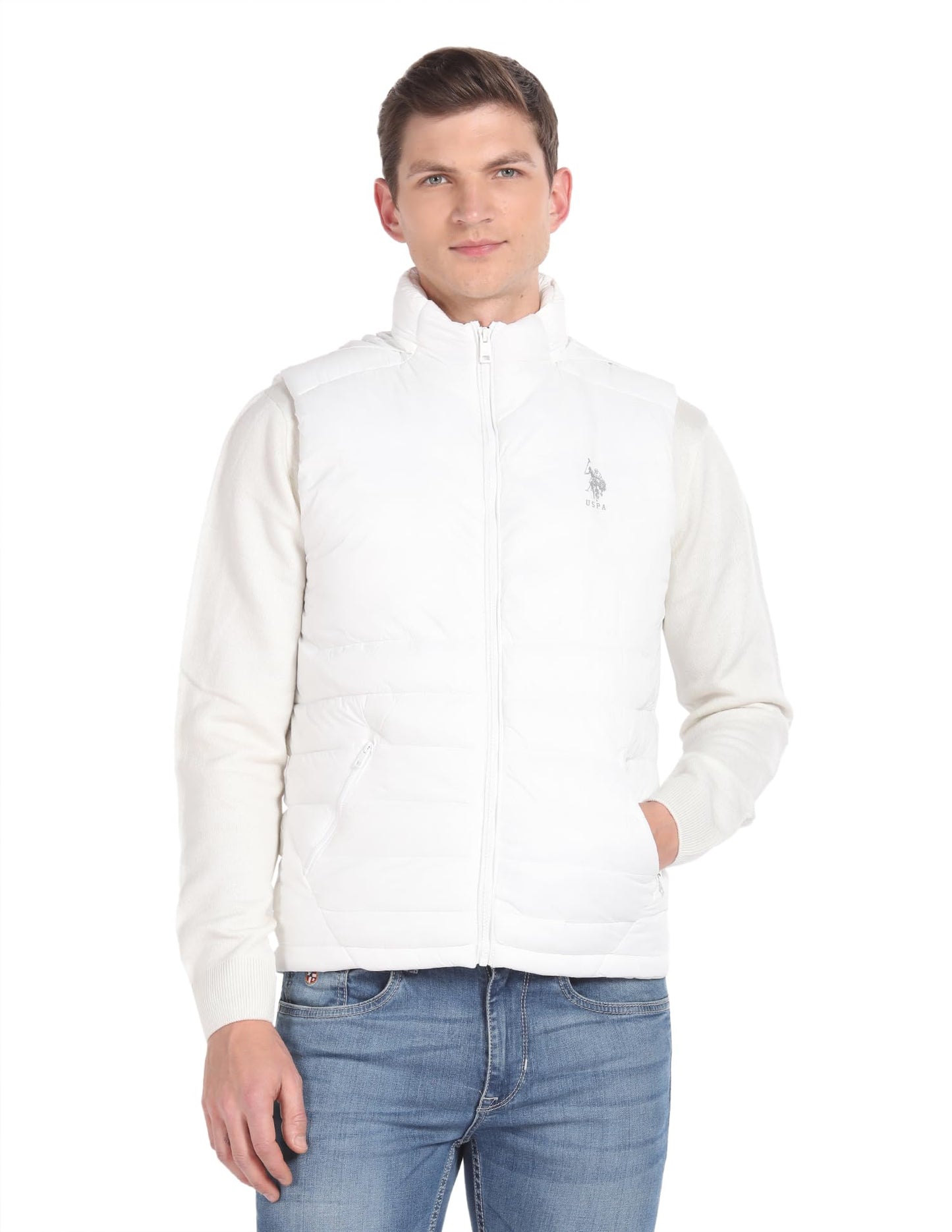 U.S. Polo Assn. Consealed Hood Sleeveless Jacket