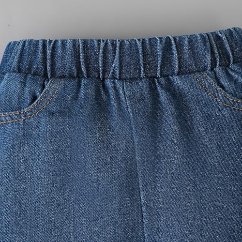 Hopscotch Girls Full Sleeves Yellow 2-Pc Textured Jeans Set For Age (9-12 Months)