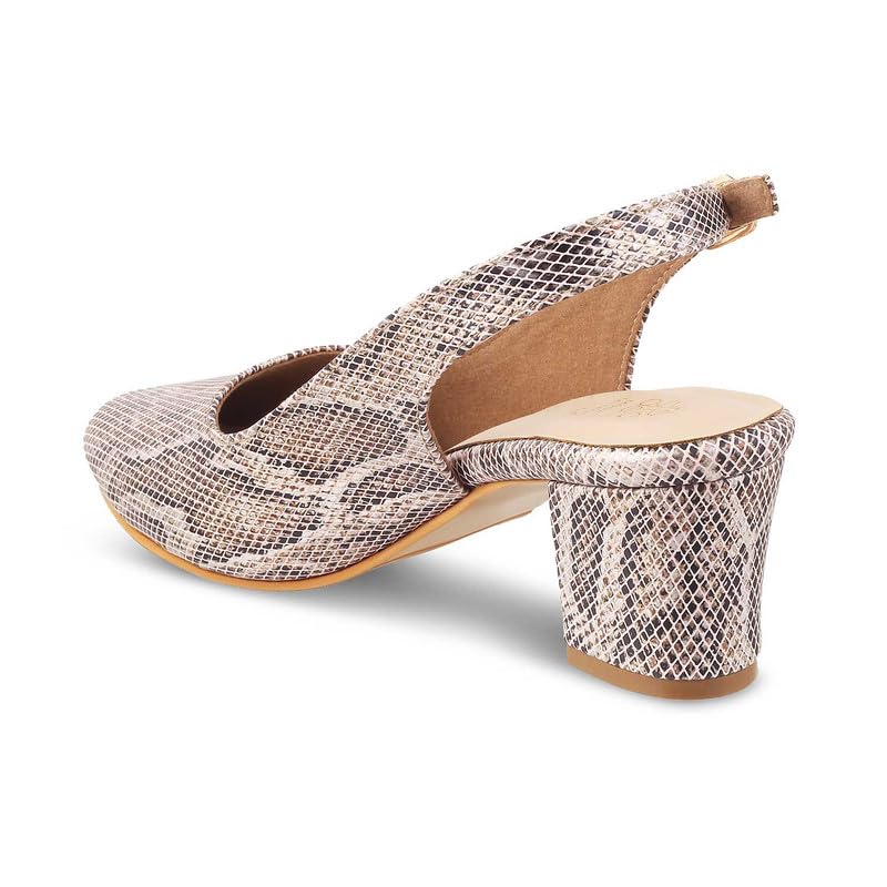 tresmode Snump Gold Women's Dress Block Heel Pump Sandals in Size 5 UK / 38 EU