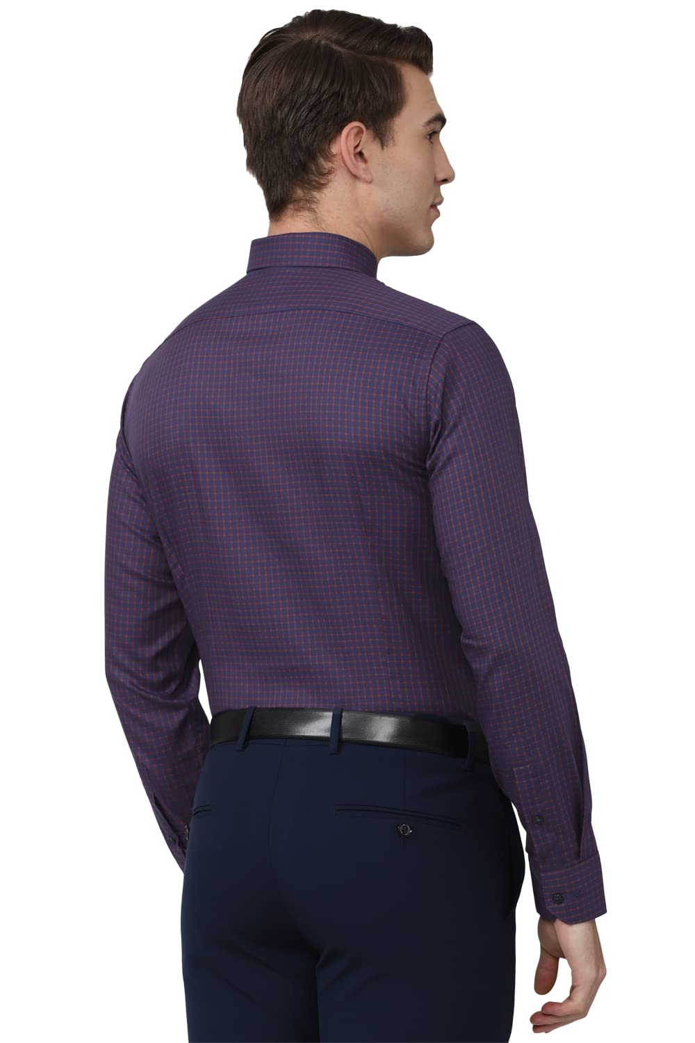 Van Heusen Men's Slim Fit Shirt (VHSFRSLBW08297_Multi-Purple 40)