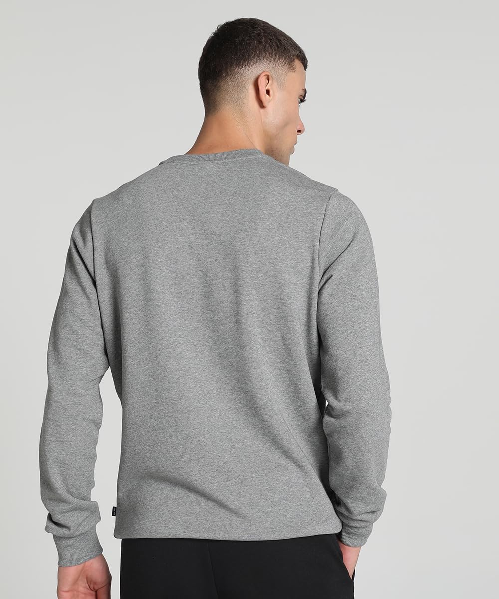 Puma Men's Cotton Crew Neck Sweatshirt (680590_Medium Gray Heather