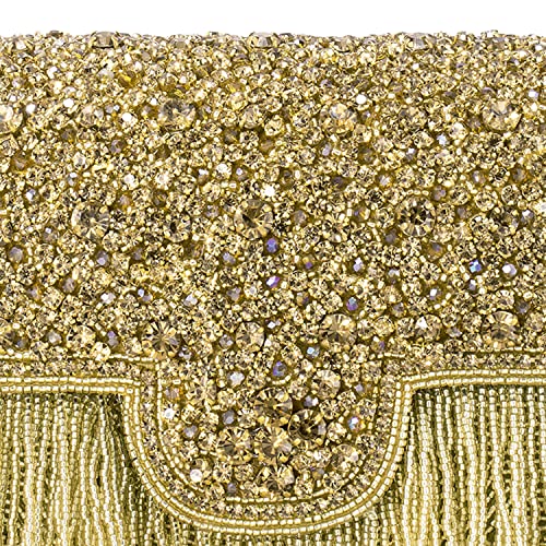 Peora Gold Clutch Purses for Women Stone Studded Handmade Handbags Party Bridal Clutch