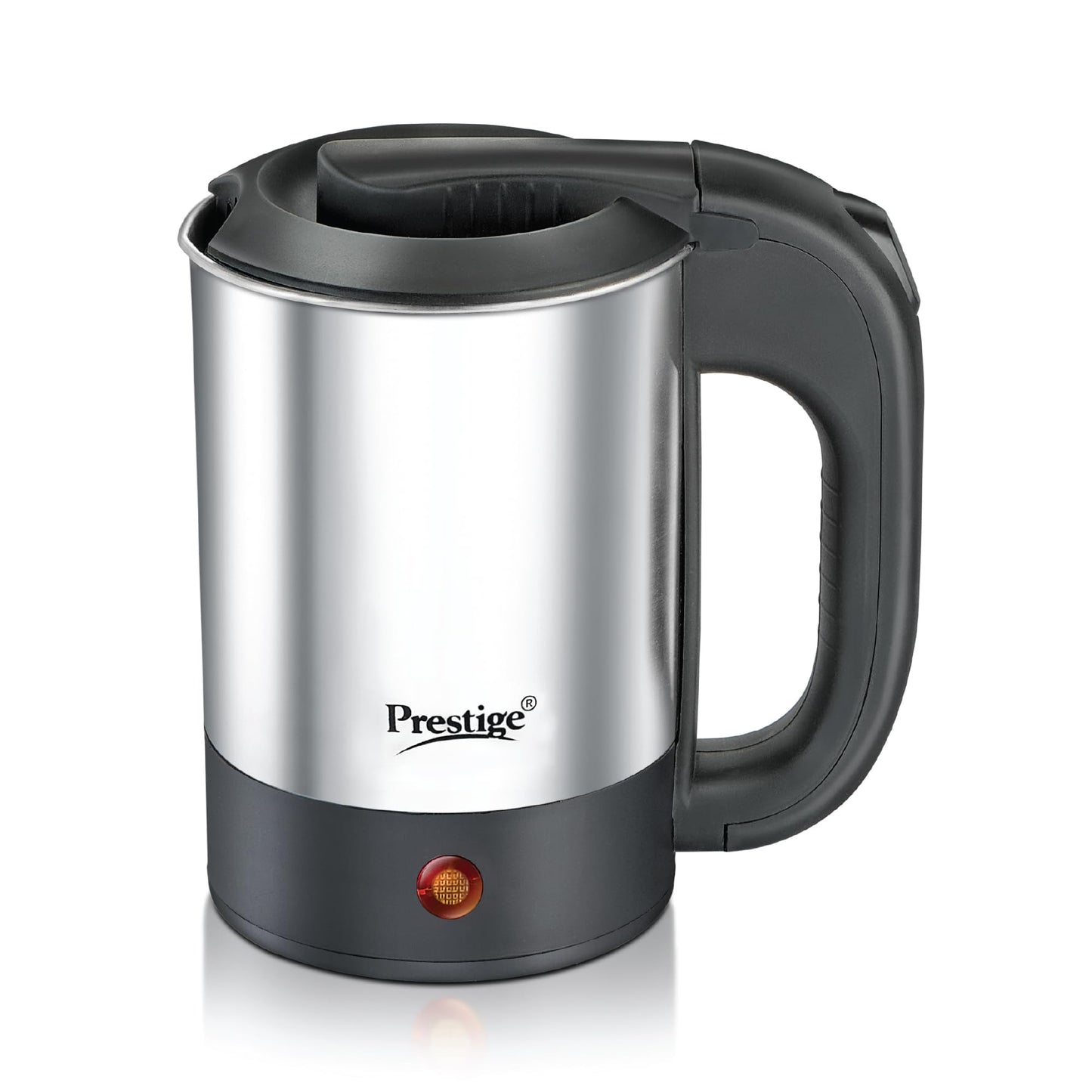 Prestige Stainless Steel Electic Travel Kettle 0.5 L V2 (0.5 L with Concealed Element), 700 Watts, Silver