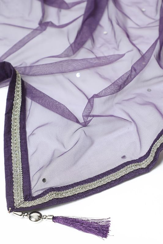 Soch Womens Purple Zari Embroidered Chinon Blend Ethnic Gown