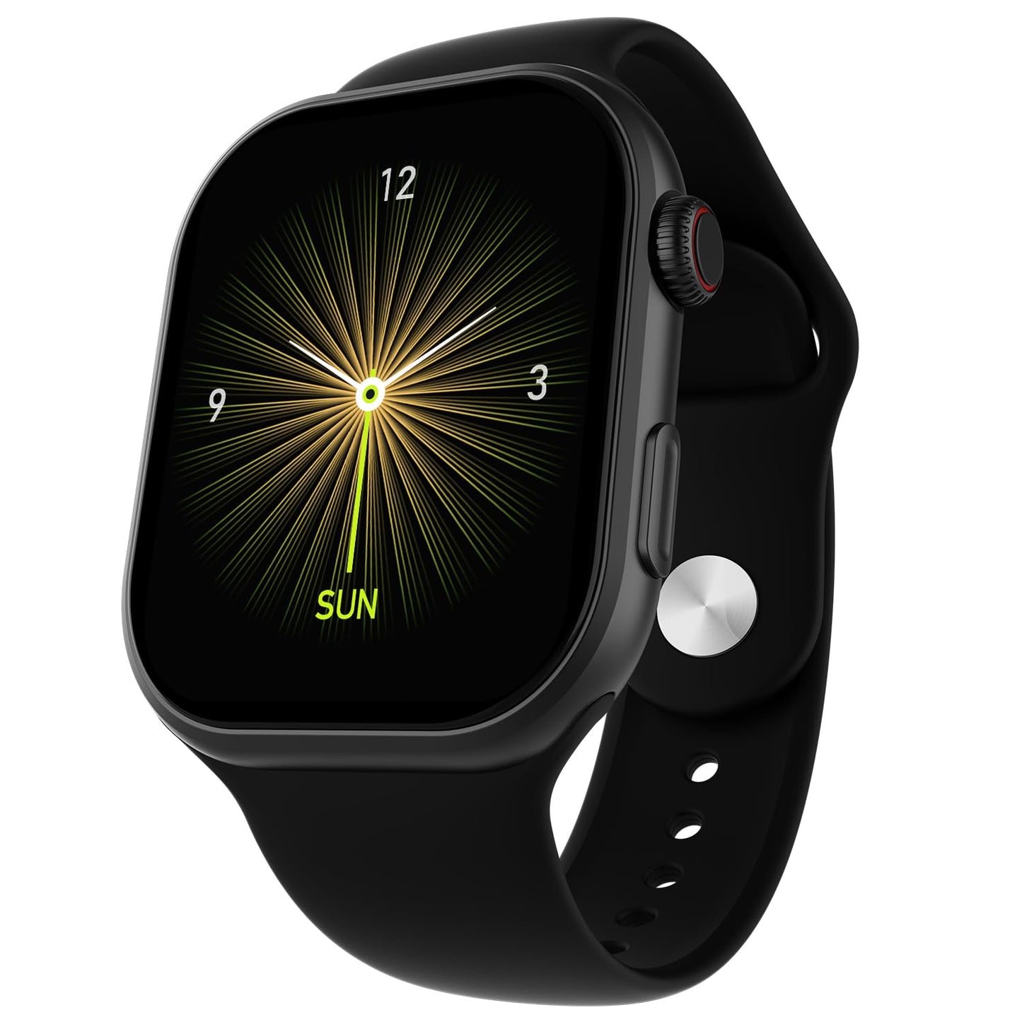 Fire-Boltt Brillia Smart Watch 2.02” Super AMOLED Display, Bluetooth Calling, SpO2, Heart Rate Monitor, 120+ Sports Modes, Fitness Tracker, Voice Assistant, Smart Watch for Man & Women– Black