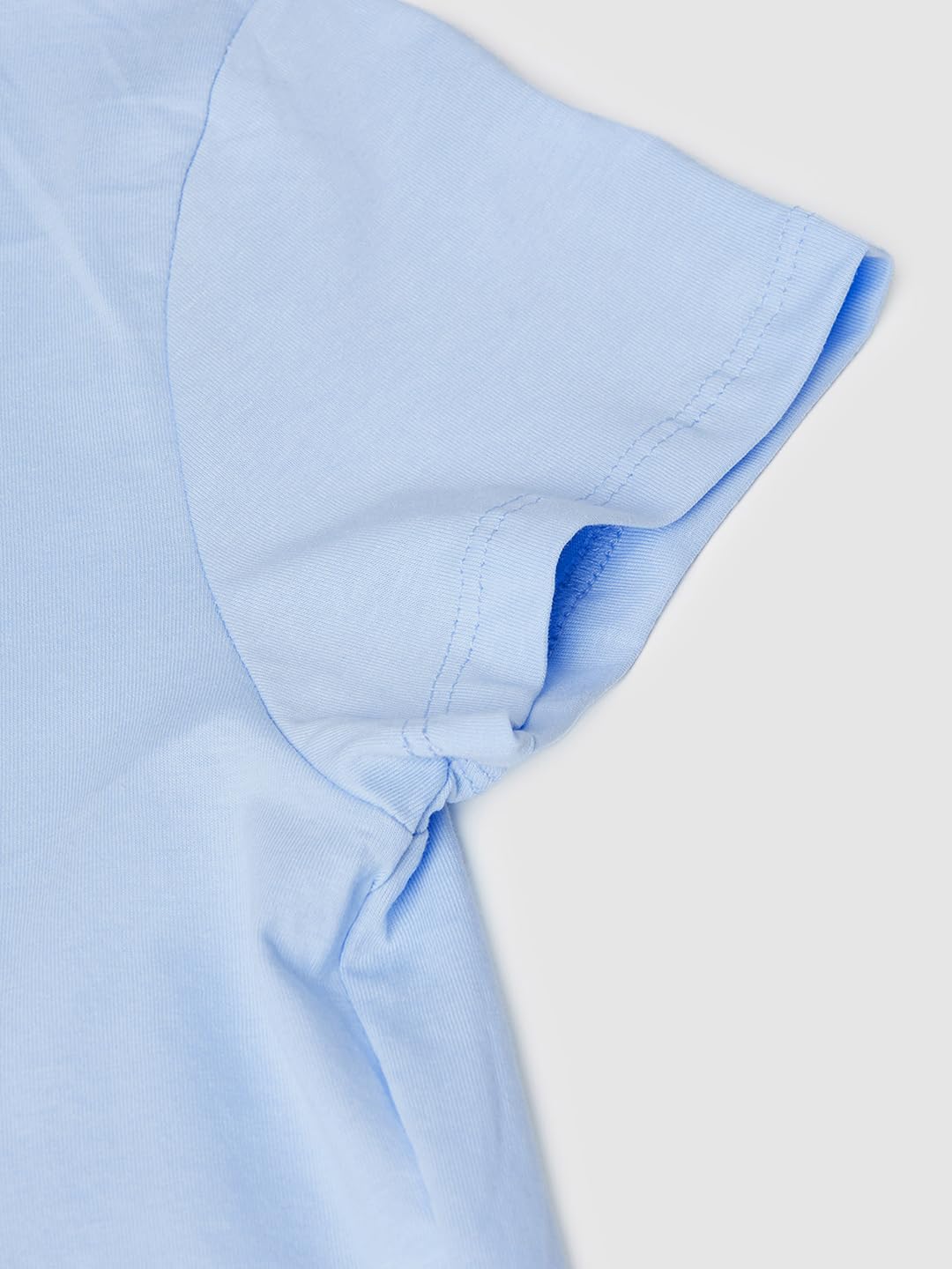 Max Girl's Regular Fit T-Shirt (S24EBT32_Light Blue_9-10Y