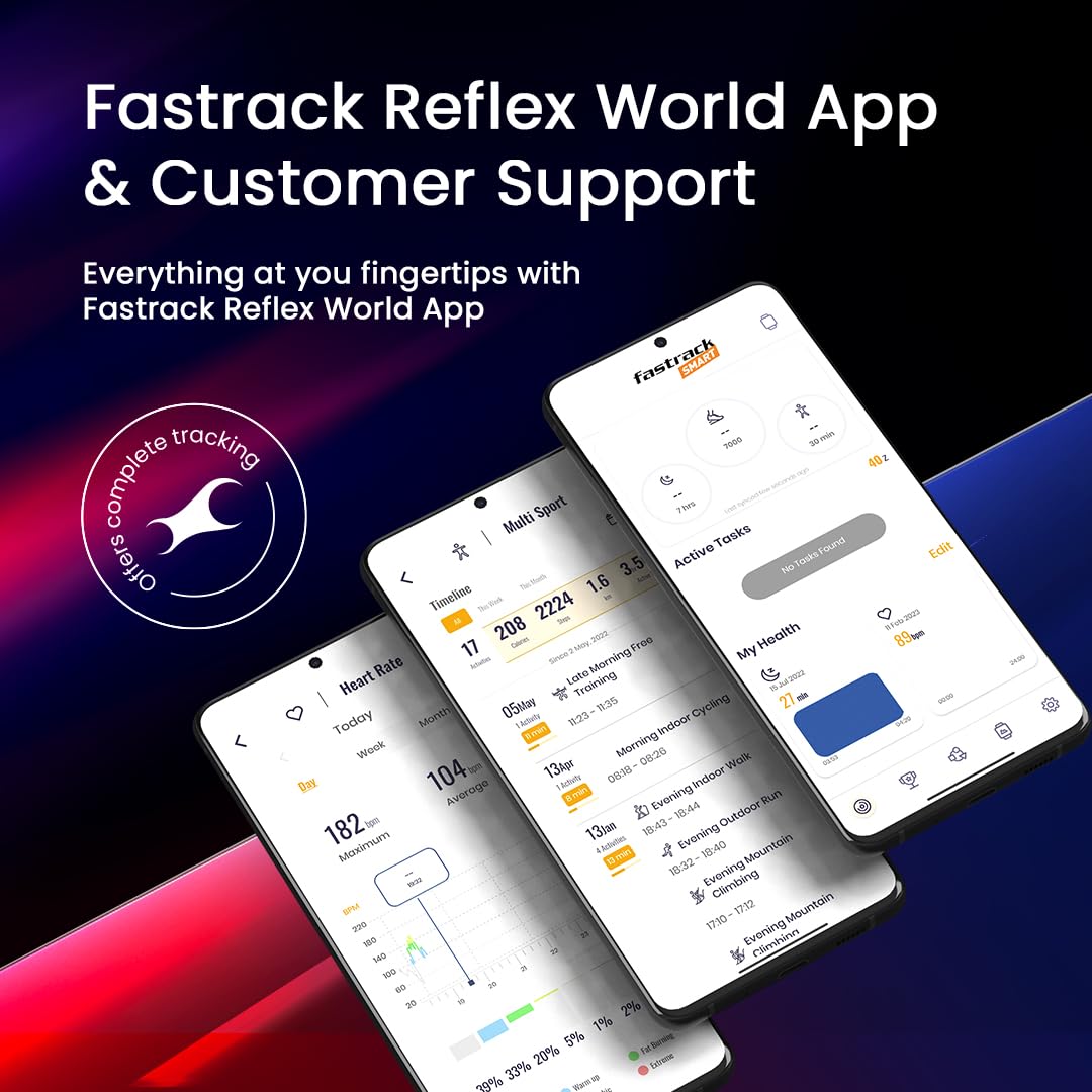 Fastrack Limitless Glide Smart Watch, Advanced UltraVU HD Display, SingleSync BT Calling, Advance Chipset, 85+ Sports Modes & Smartwatch Faces, AI Voice Assistant, 24 * 7 Health Suite, IP67 (Black)