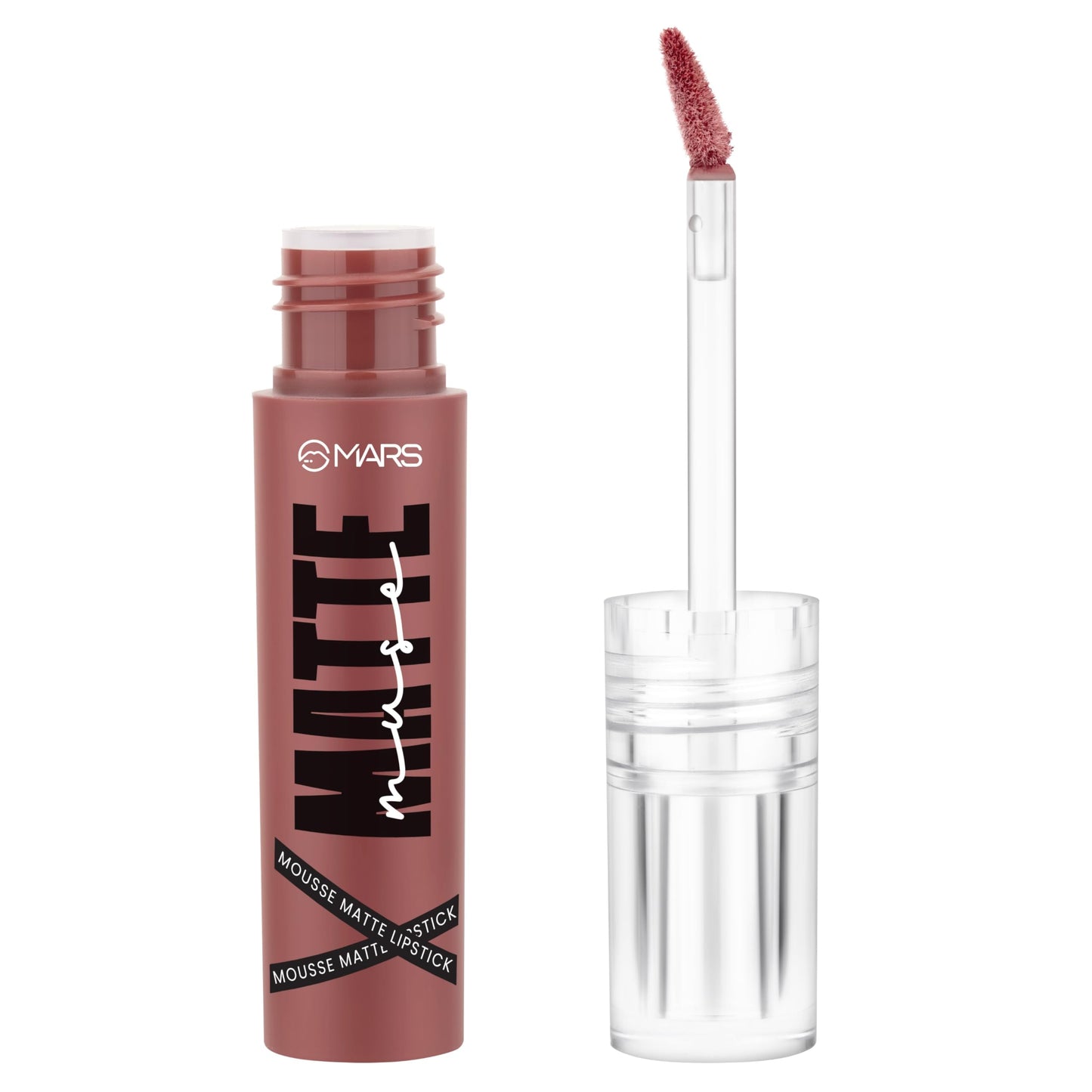MARS Matte Muse Mousse Lipstick (3ml) (11-SHOW STOPPER) with Doe-Foot Applicator | Highly Pigmented | Smooth Texture | Hydrating Formula | Blurry Lips Effect