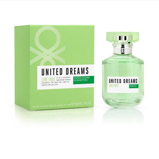 United Colors Of Benetton United Dreams Live Free Eau De Toilette For Women - 50 ml, Floral, Fruity EDT