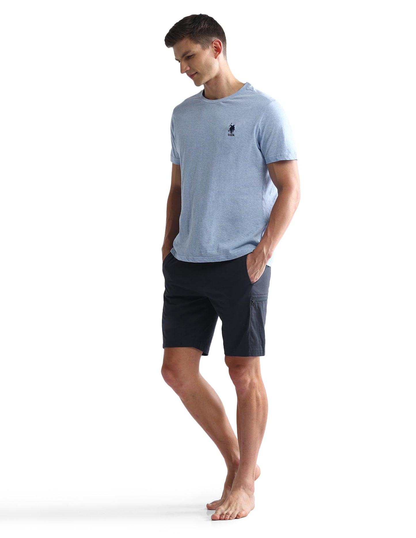 U.S. POLO ASSN. Men's Hybrid Shorts (OES04-PL_Total Eclipse