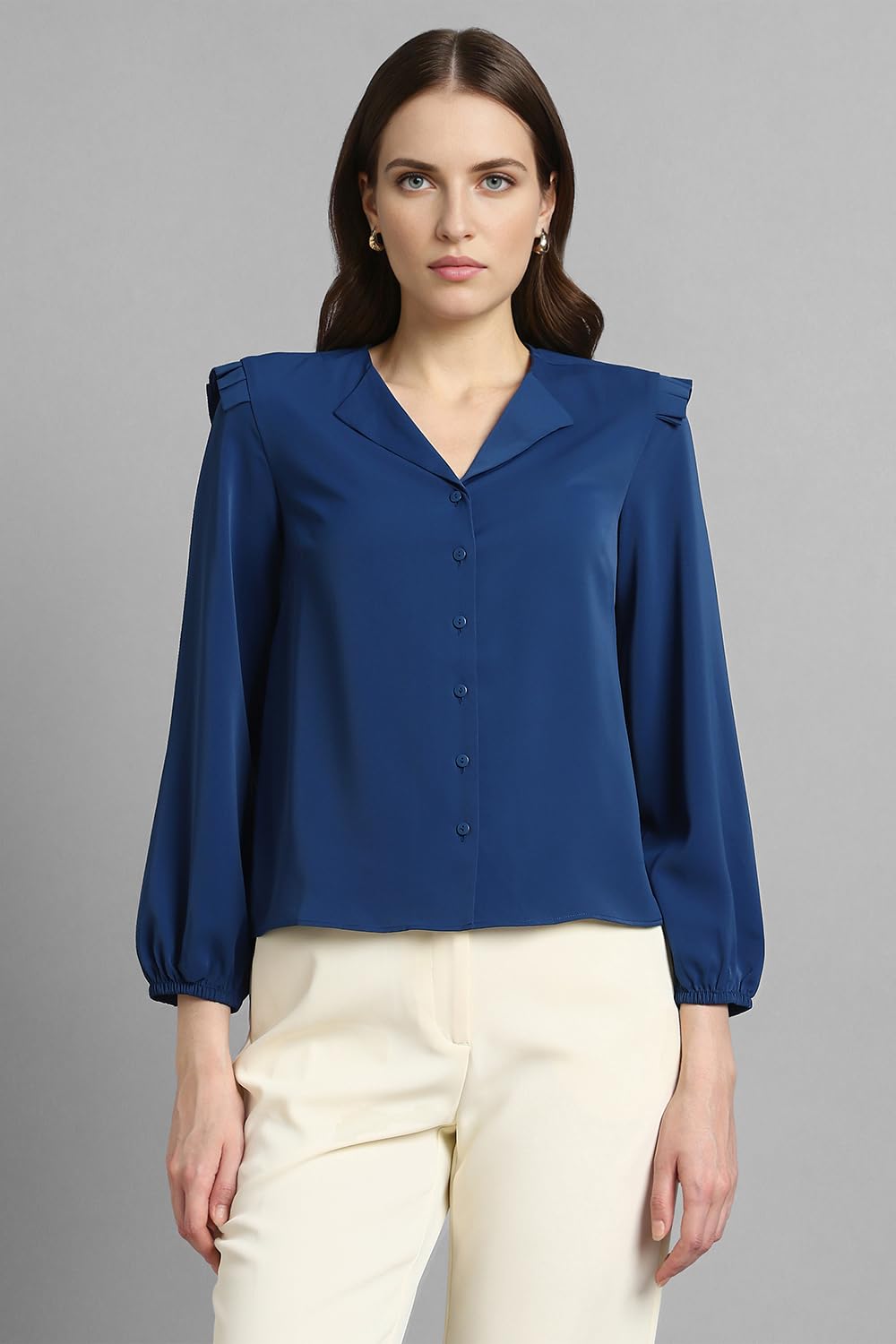 Van Heusen Women Polyester Regular Fit Shirt (VWSFFRGF022150_Navy, 2XL