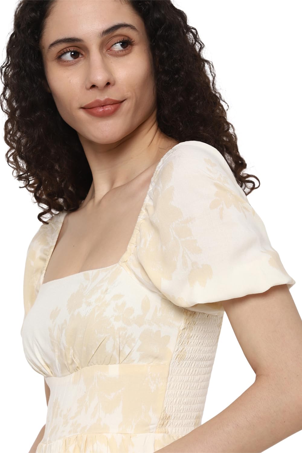 American Eagle Women's Viscose Modern Maxi Dress (WEC0397304106_Cream