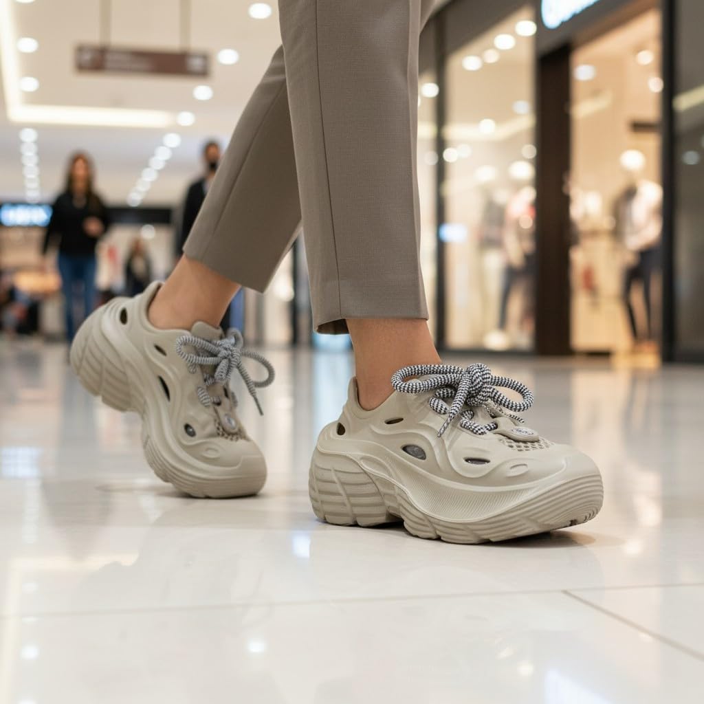 GLJ VibeX Girls Sneakers Stylish Beige Running Shoes Breathable Comfortable Anti Skid Outsole Premium Footwear for Casual Sports Gym Walking