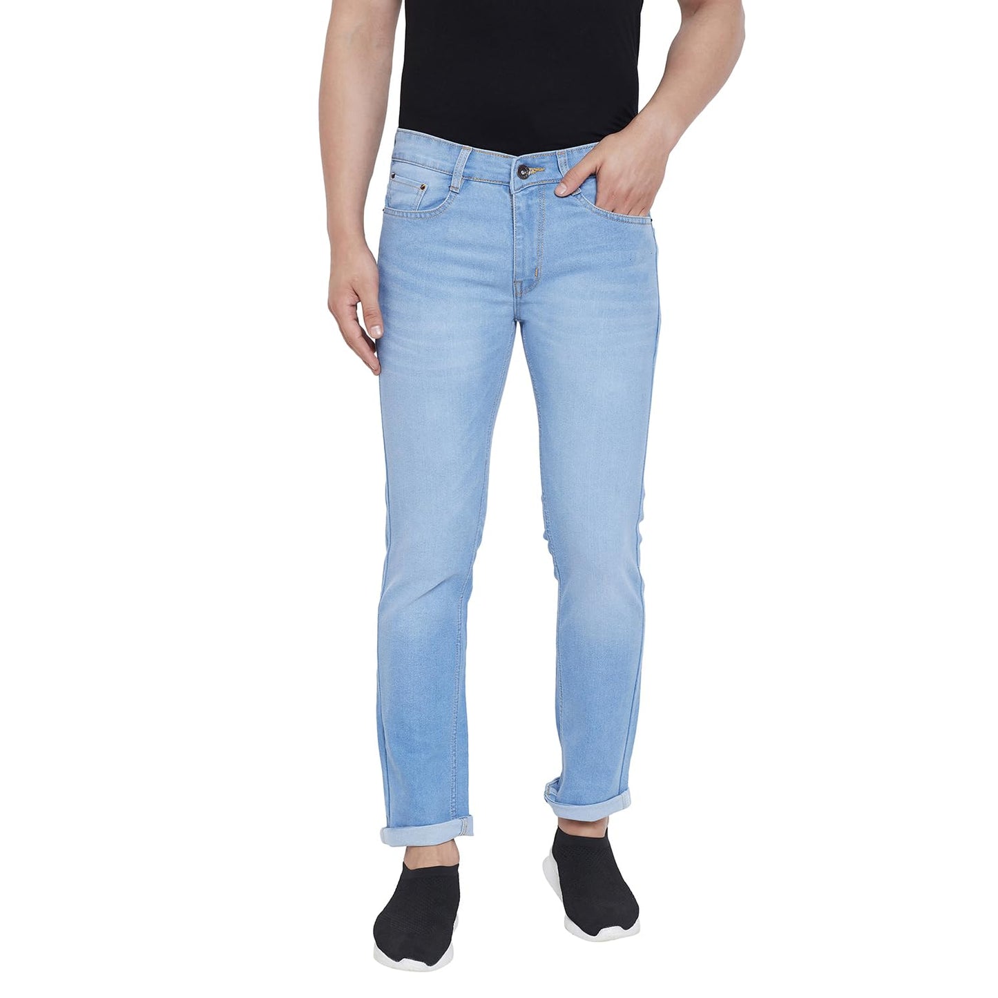 Ben Martin Men's Regular Fit Stylish Stretchable 30 Size Light Blue Casusal Denim Jeans Pant for Men, JJ3-9, Mid Rise