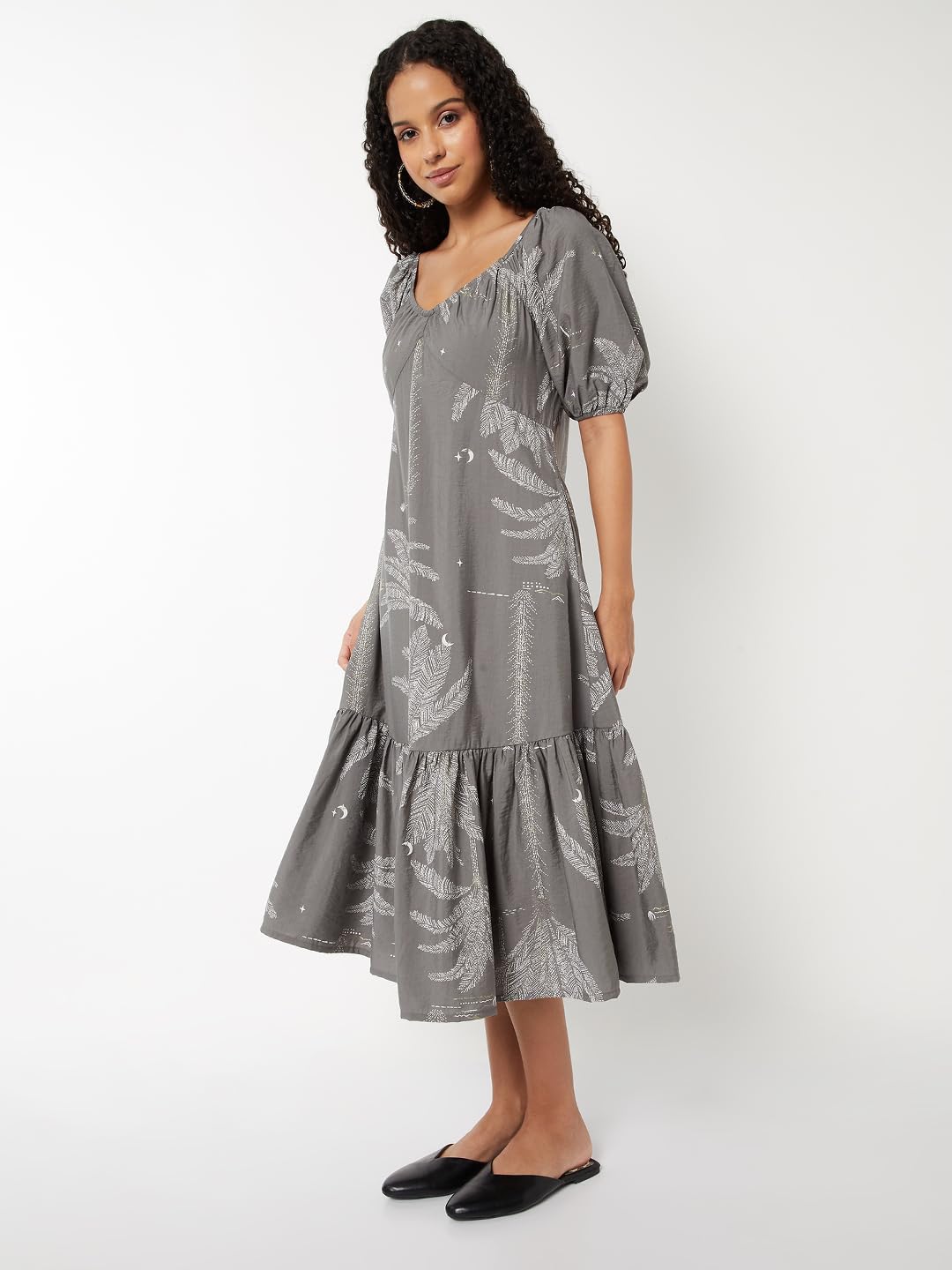 Max Women's Polyester A-Line Below The Knee Dress