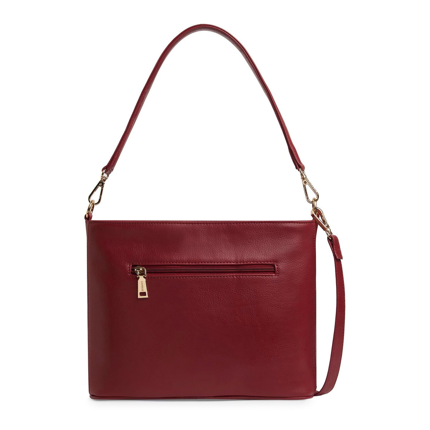 Caprese Siji Tresana Large Crossbody Bag for Women | Kashida Embroidery Sling with Adjustable & Detachable Strap, Secured Zip Closure | Stylish & Spacious Handbag for Everyday Use & Travel (Red)