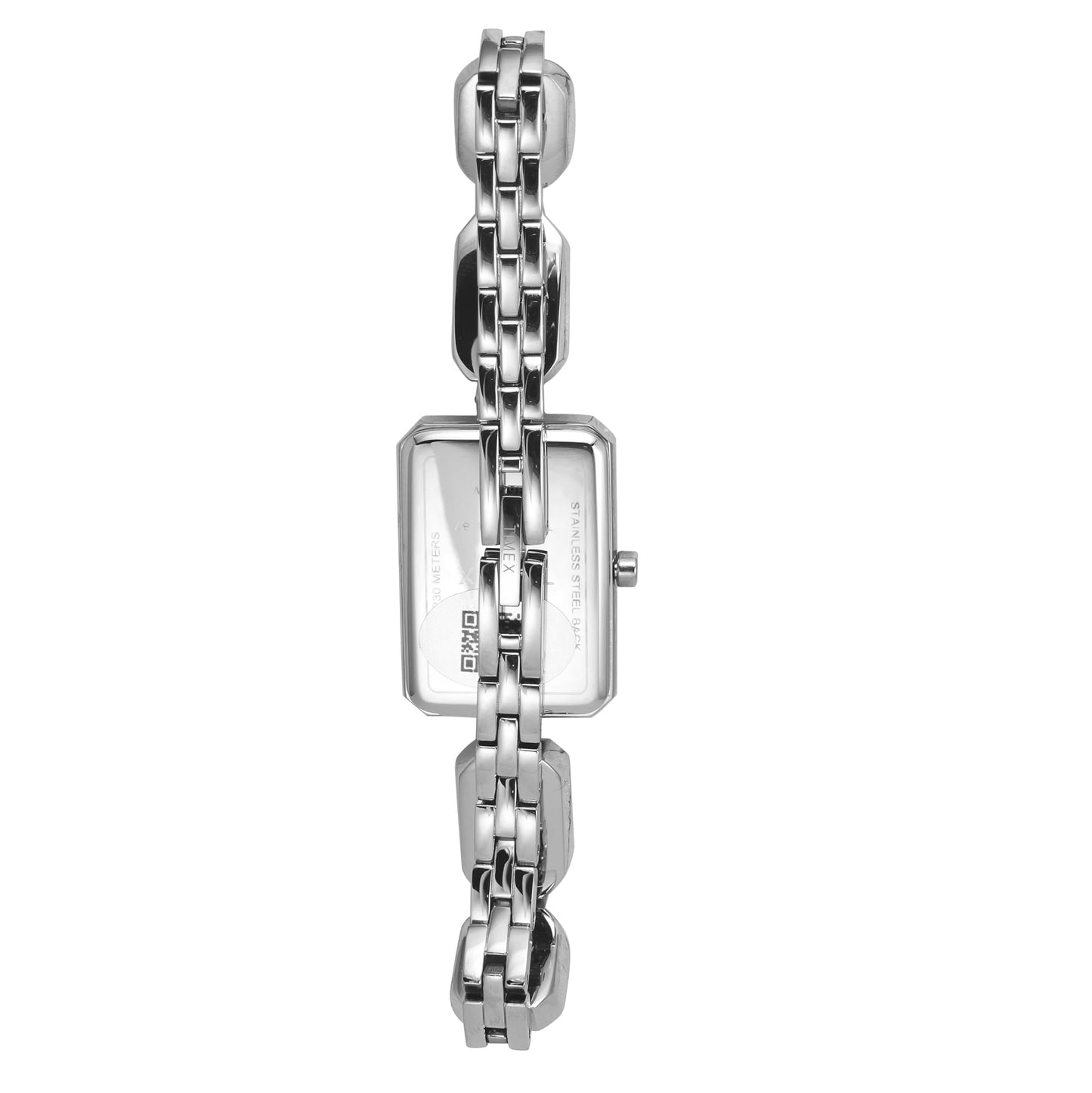 TIMEX Women Brass Blue Rectangular Analog Dial Watch- Twel16904, Band Color-Silver