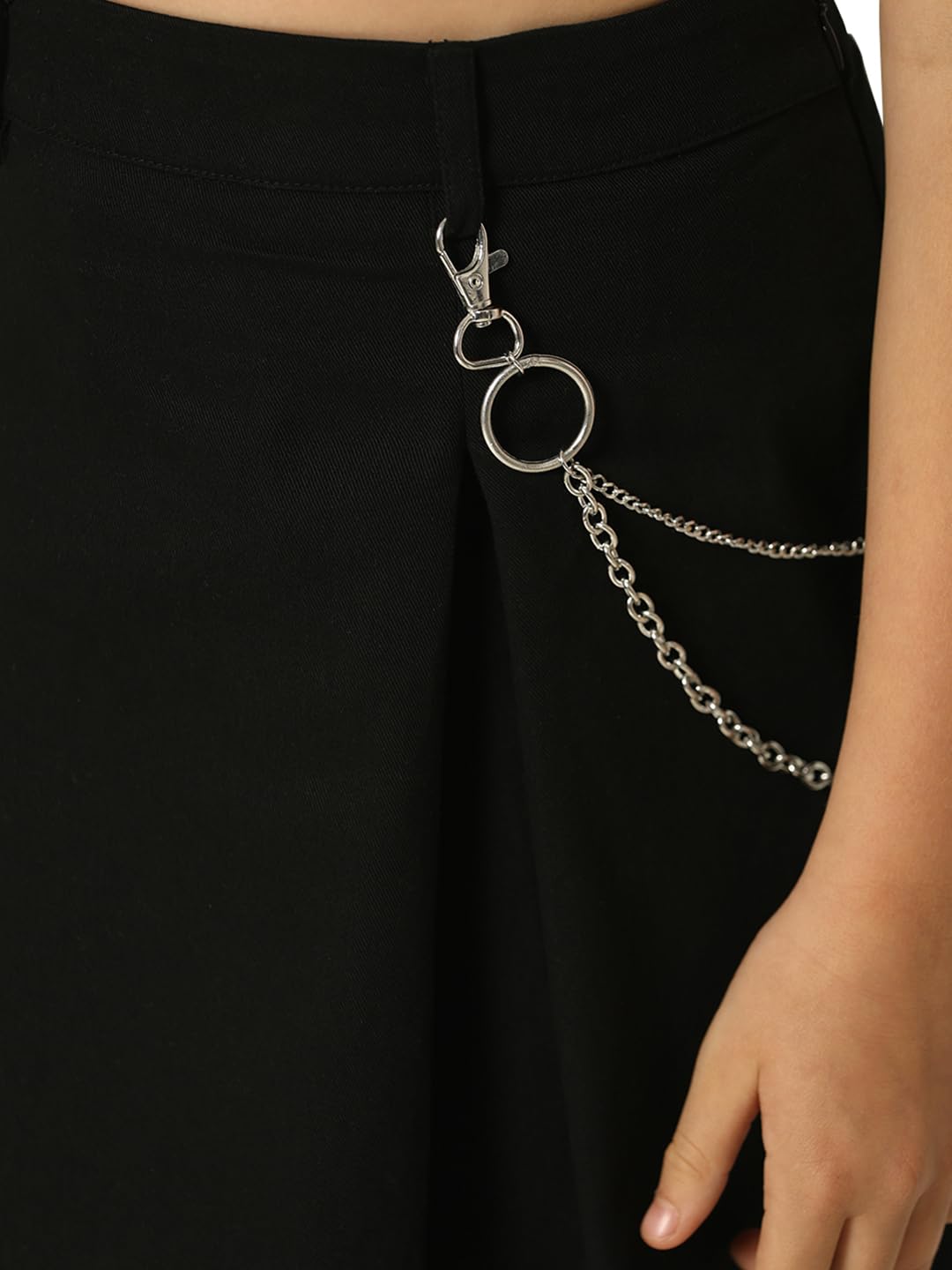 VERO MODA Girls Cotton Black A-Line Skirt