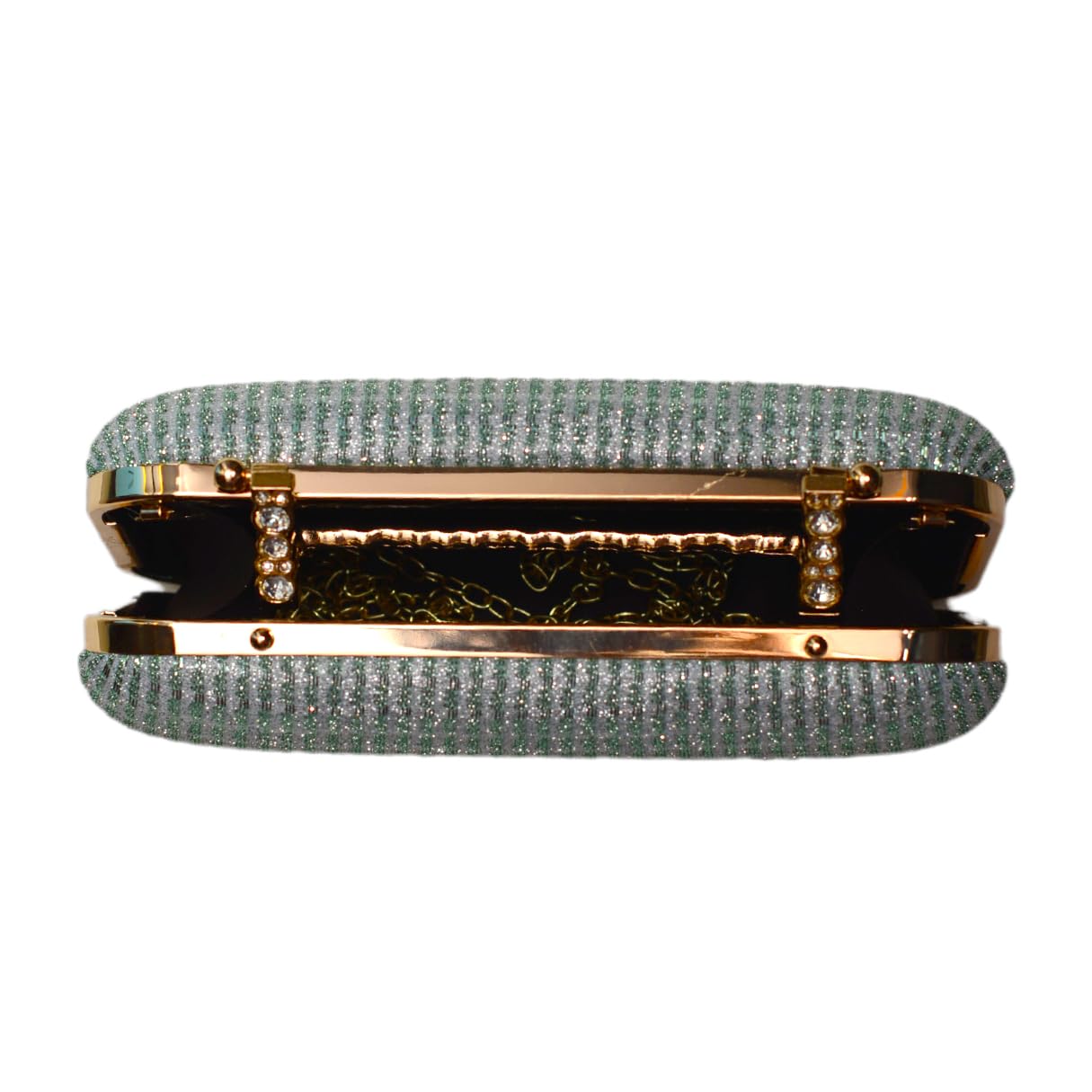 Artklim Sky Blue Shimmery Fabric Party Clutch Bag For Women