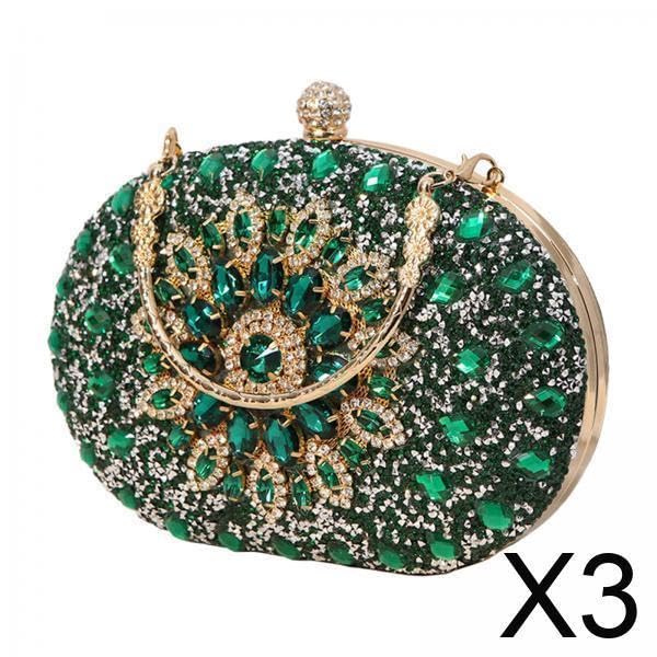 CALANDIS™ 3xWomen Clutch Evening Bag Pouch Wedding Purse for Club Cocktail Party Wedding green | Womens Handbags & Bags