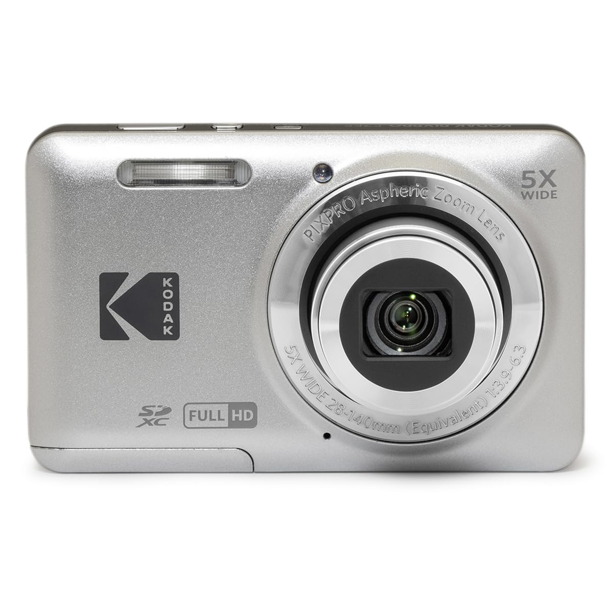 KODAK PIXPRO FZ55-GRY 16MP CMOS Sensor Digital Camera 5X Optical Zoom 28mm Wide Angle 1080P Full HD Video 2.7" LCD Vlogging Camera, Gray