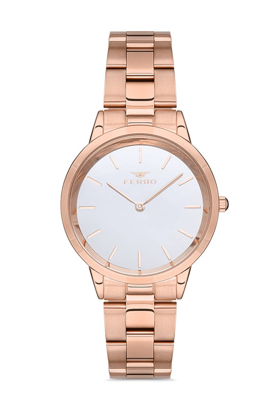 Ferro Analog Silver Dial Women's Watch-F21124A-C