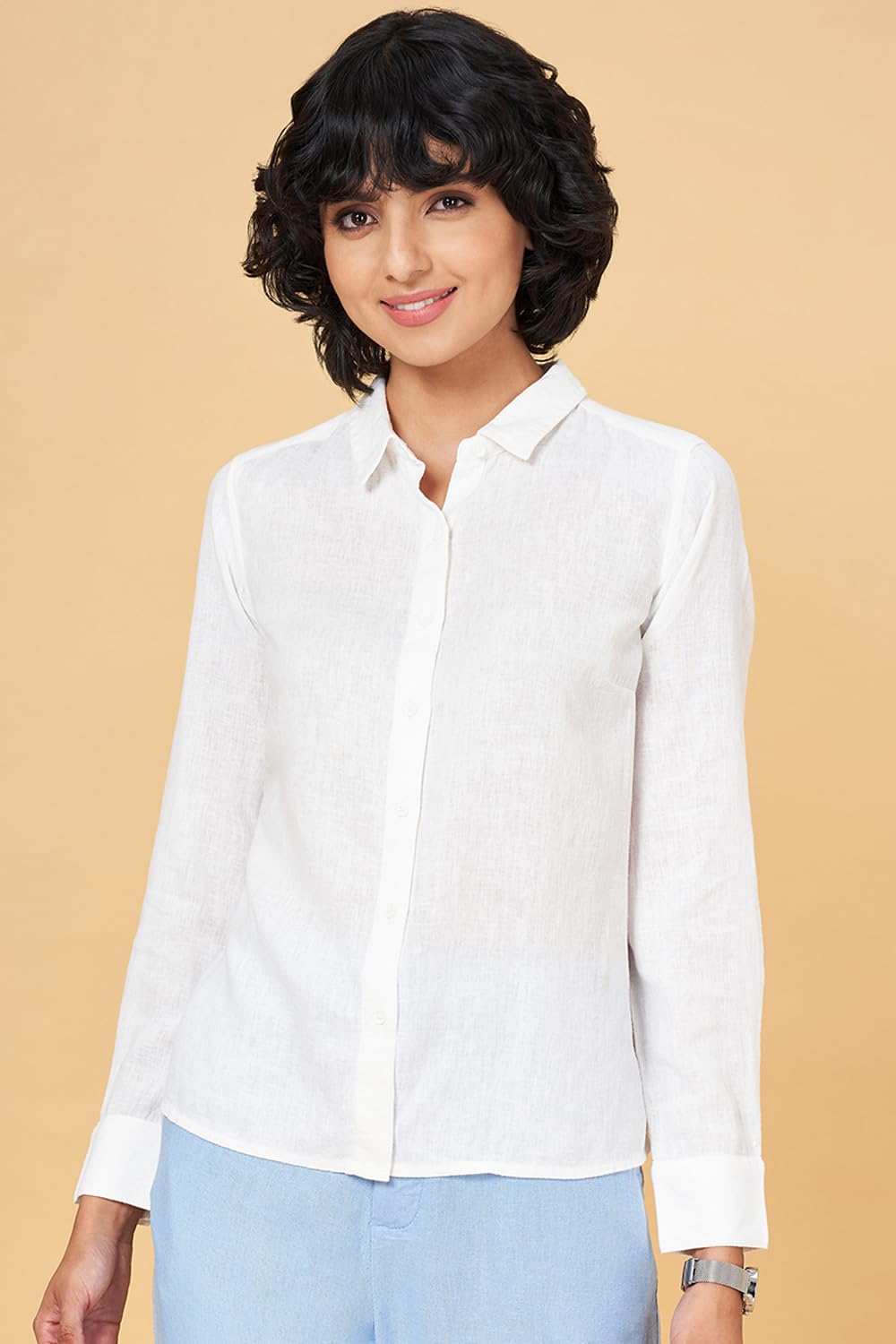 Women's Annabelle Off-White Shirt Regular Fit,Cloud Dancer, 2XL