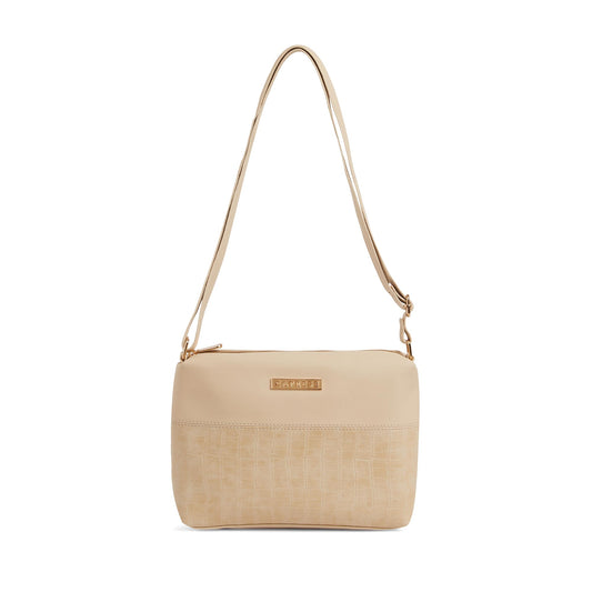 Caprese N Westwood Small Solid Crossbody Bag for Women, Stylish Sling Bag with Adjustable Strap, Trendy Spacious Crossbody Sling Bag for Girls (Beige)