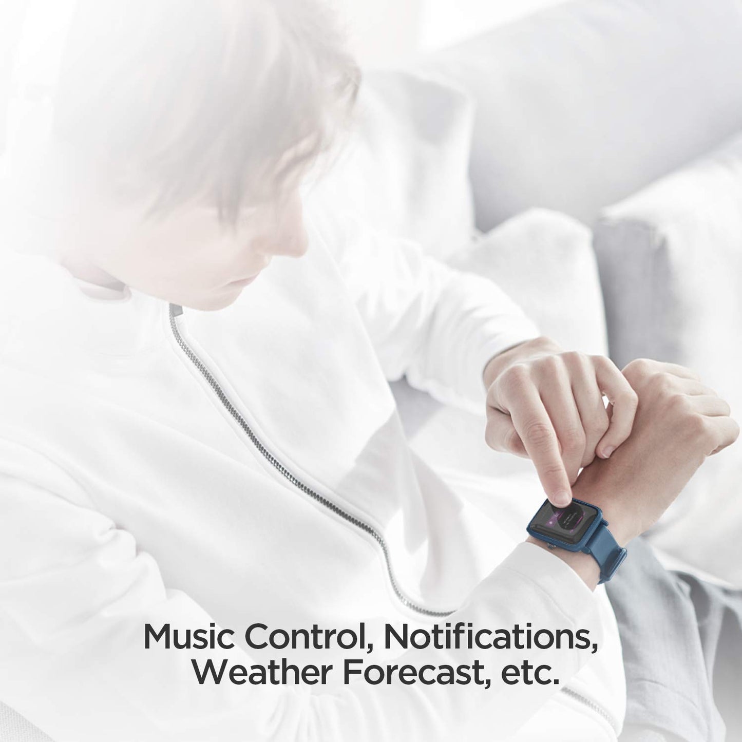 Amazfit Bip S Lite Smart Watch, 30 Days Battery Life, 150+ Watch Faces, Always-on Display, 30g Lightweight, 5 ATM Water Resistance, 8 Sports Modes (Oxford Blue)