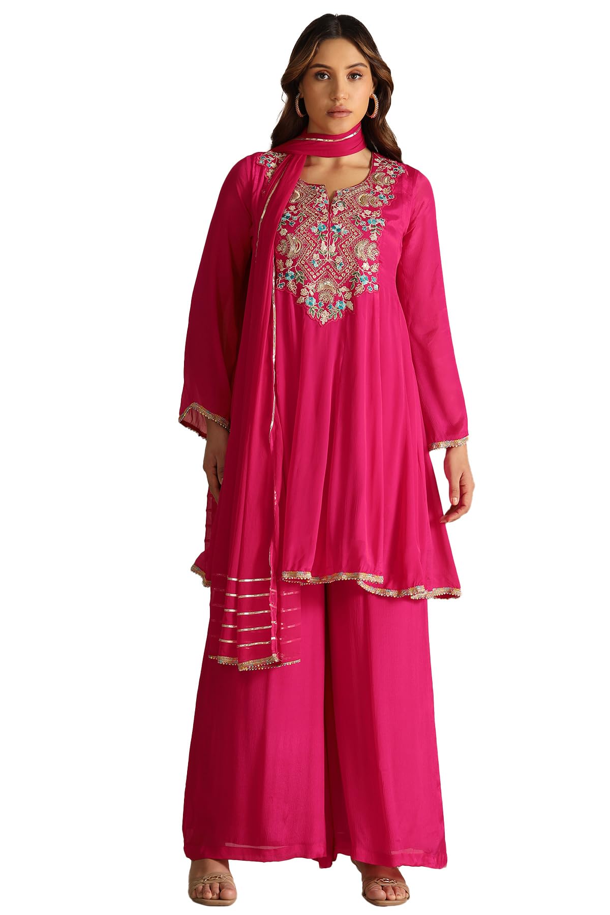 Soch Womens Chinon Embroidered Suit Set With Sequins