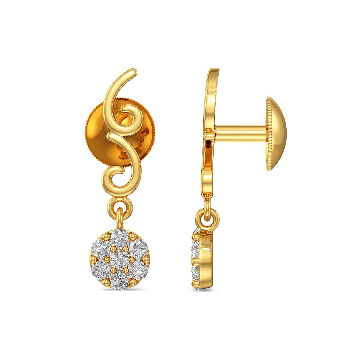 Joyalukkas Impress Collection 22k Yellow Gold Stud Earrings for Women