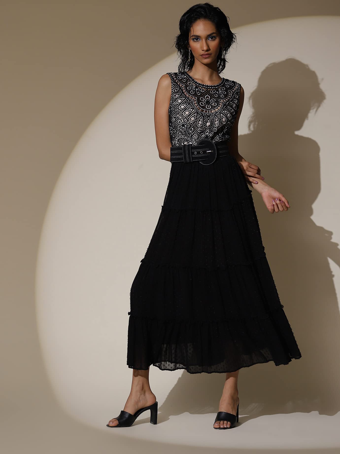 Label RITU KUMAR Women's Maxi Dress LDRVGT01N29386796-BLACK-M