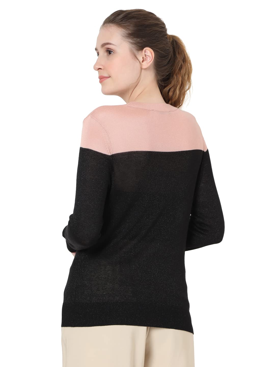 VERO MODA Women's Casual Viscose Sweater (1248129_Black_S)