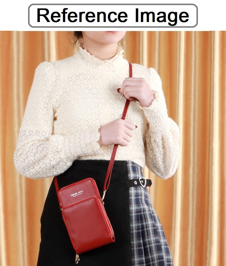 MOCA Girls Women's Touch Screen wallet sling bag for with Mobile Cell Phone holder Pocket Wallet Hand Purse Clutch Crossbody Sling Cell Phone wallet for Women Womens Girls (SJ1211#P, Pink)