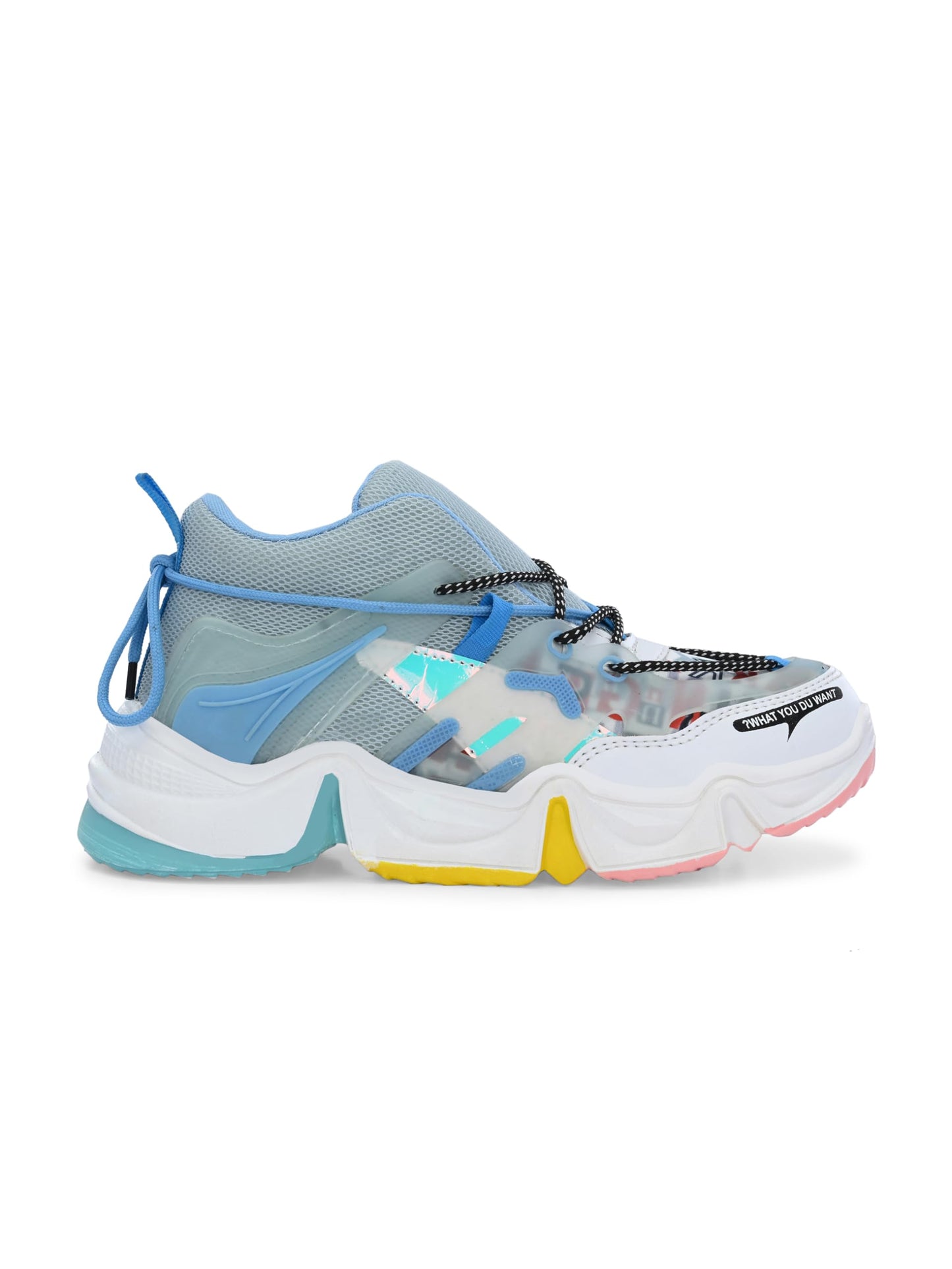 KNOOS Blue Synthetic Leather Walking Ankle Casual Shoes for Women and Girls - 6 UK