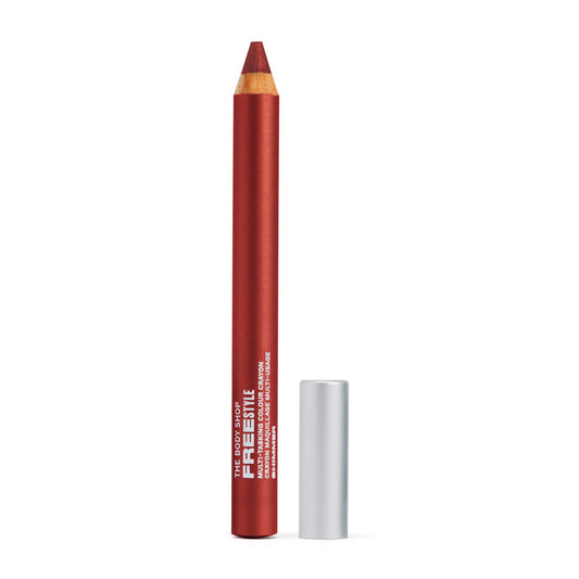The Body Shop Light Weight Creamy Shimmer Finish Multi-Tasking Vegan 4.2 g Boost Crayon Stick for Eyes Cheeks and Lip Makeup with Shea Butter, Castor oil and 89% Natural Ingredients, Red